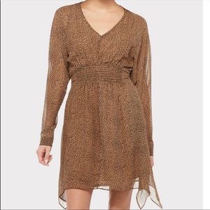 Fate Leopard Print Long Sleeve Mini Dress MED